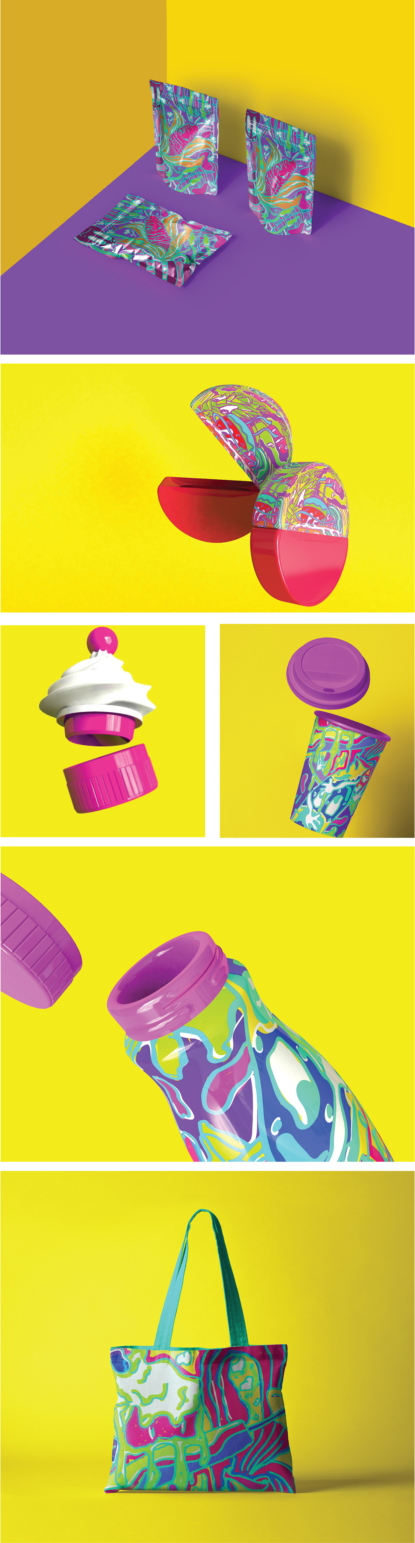 ILLUSTRATION  editorial branding  Packaging funky neon Fun colorful logo Logo Design