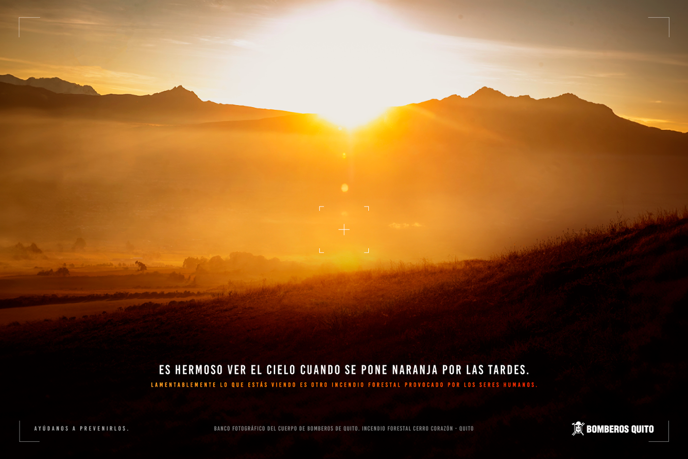fire Photography  Ecuador Bomberman bomberos art direction  copywriting  sunsets ad Sun