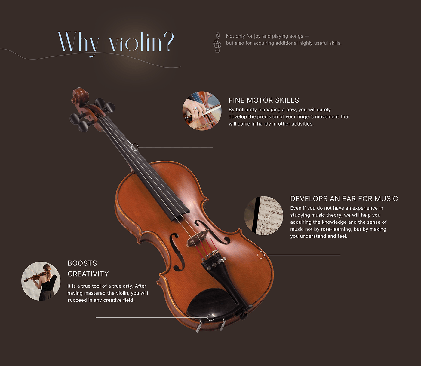 landing landing page music school violin school Website
