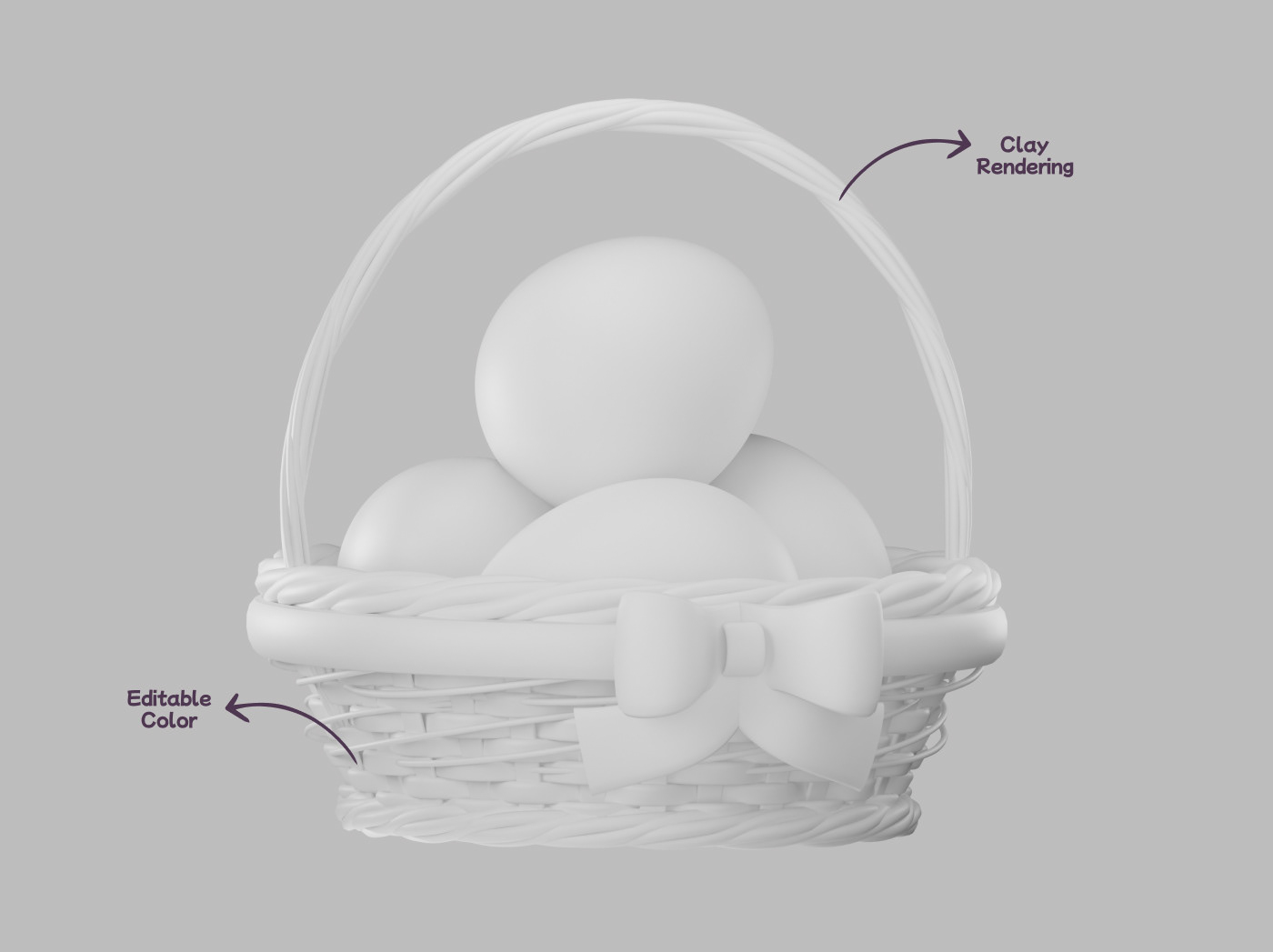 Easter egg bunny Easter Egg rabbit cute animal 3D Render 3d modeling