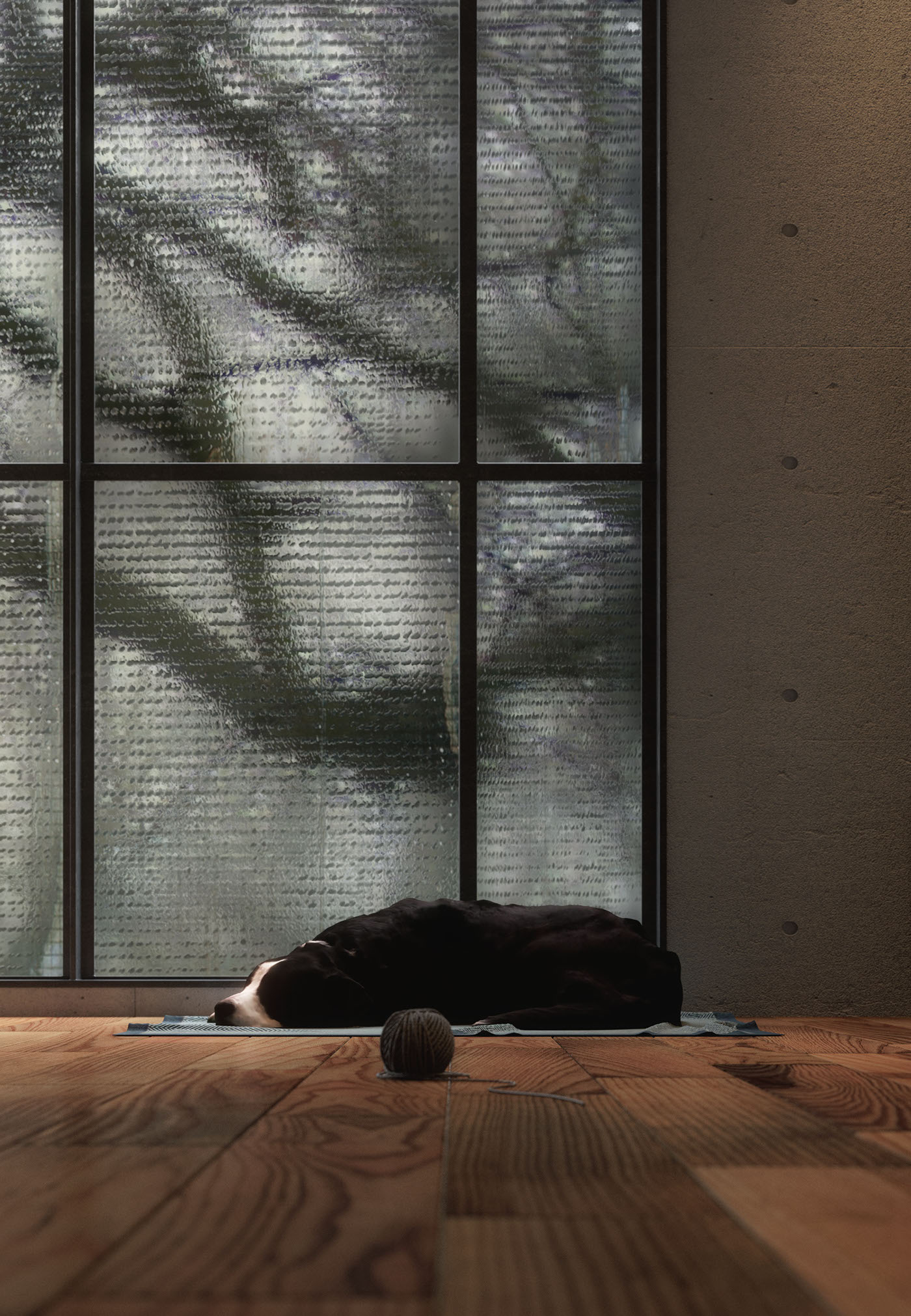 interior design  minimal wishbonechair 3dsmax winter library Render view CGI archviz
