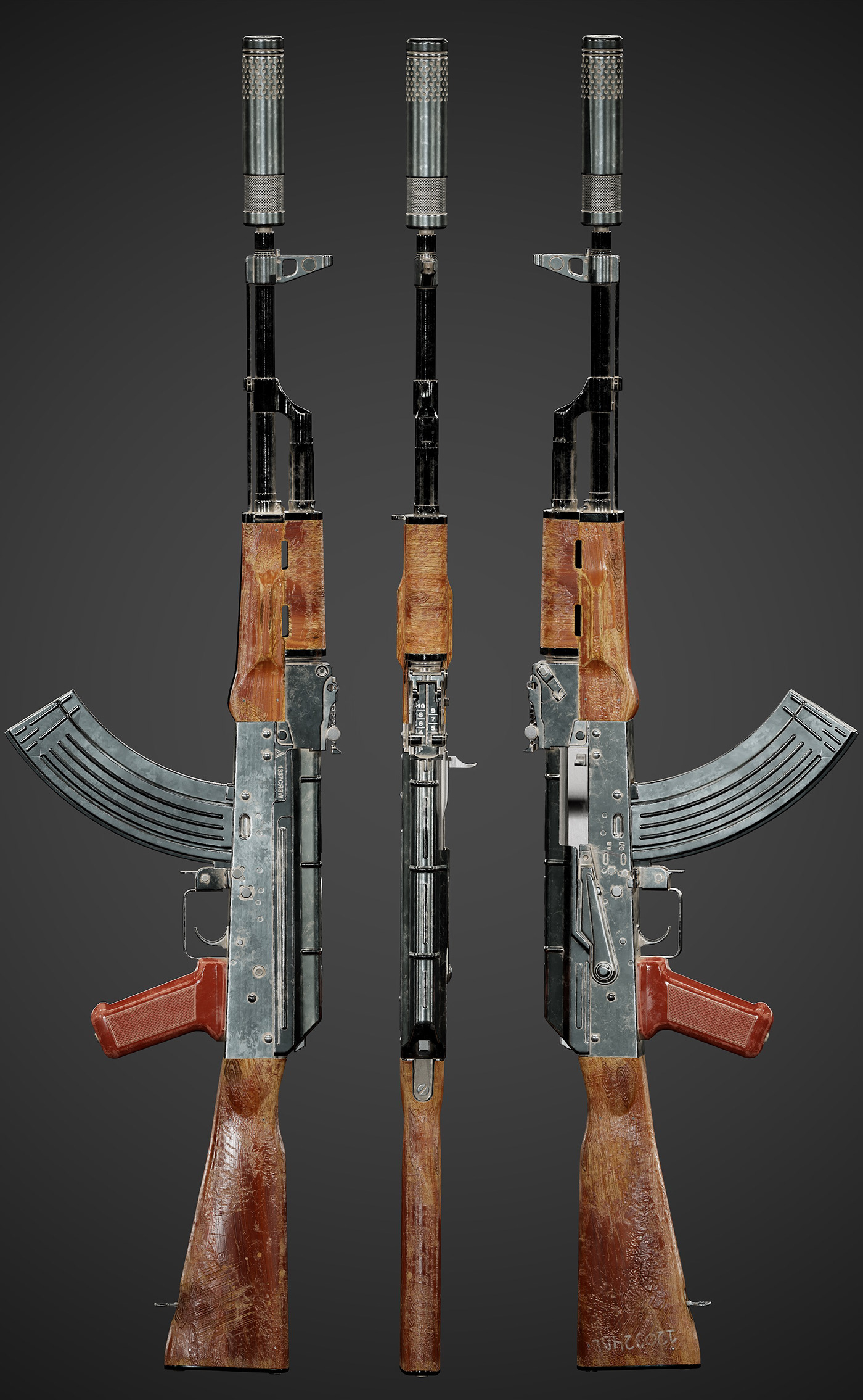 Weapon Gun game 3D Kalashnikov AK-47 Military rifle