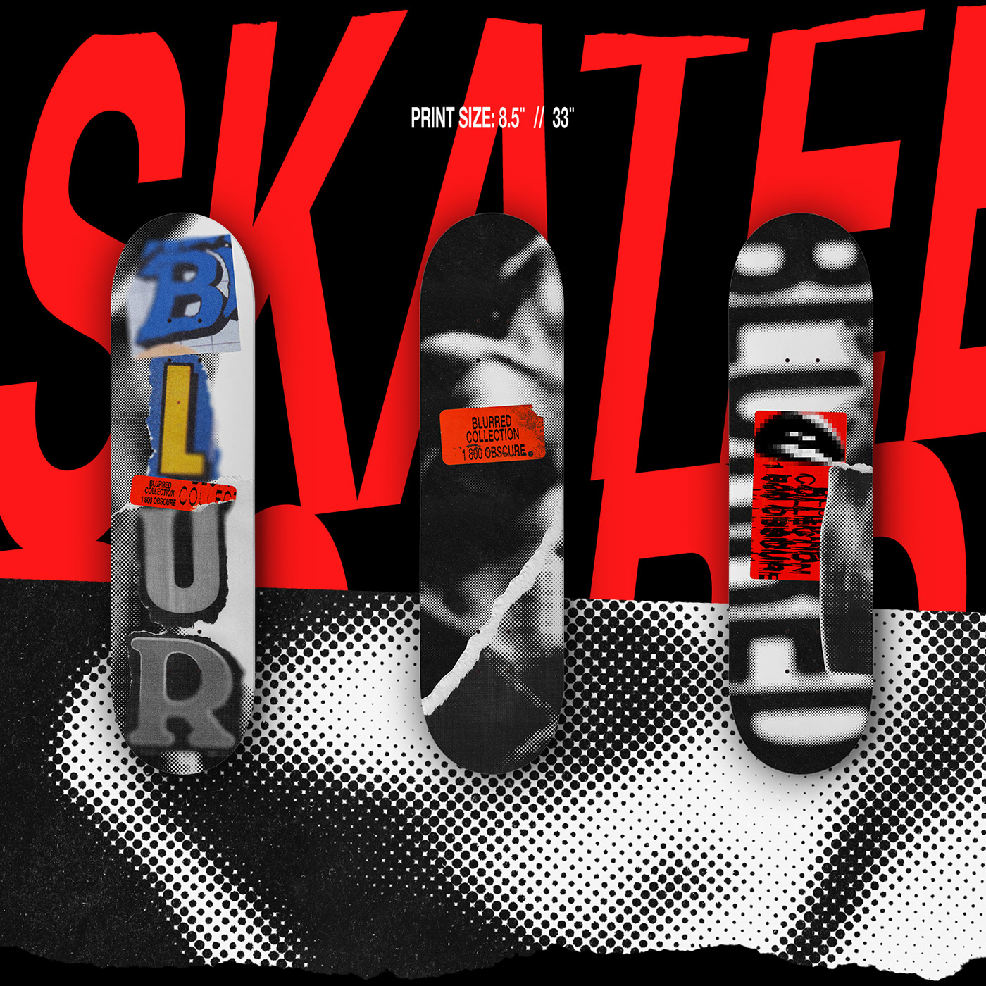 blur design free freebie halftone Layout Photography  print skate skateboard