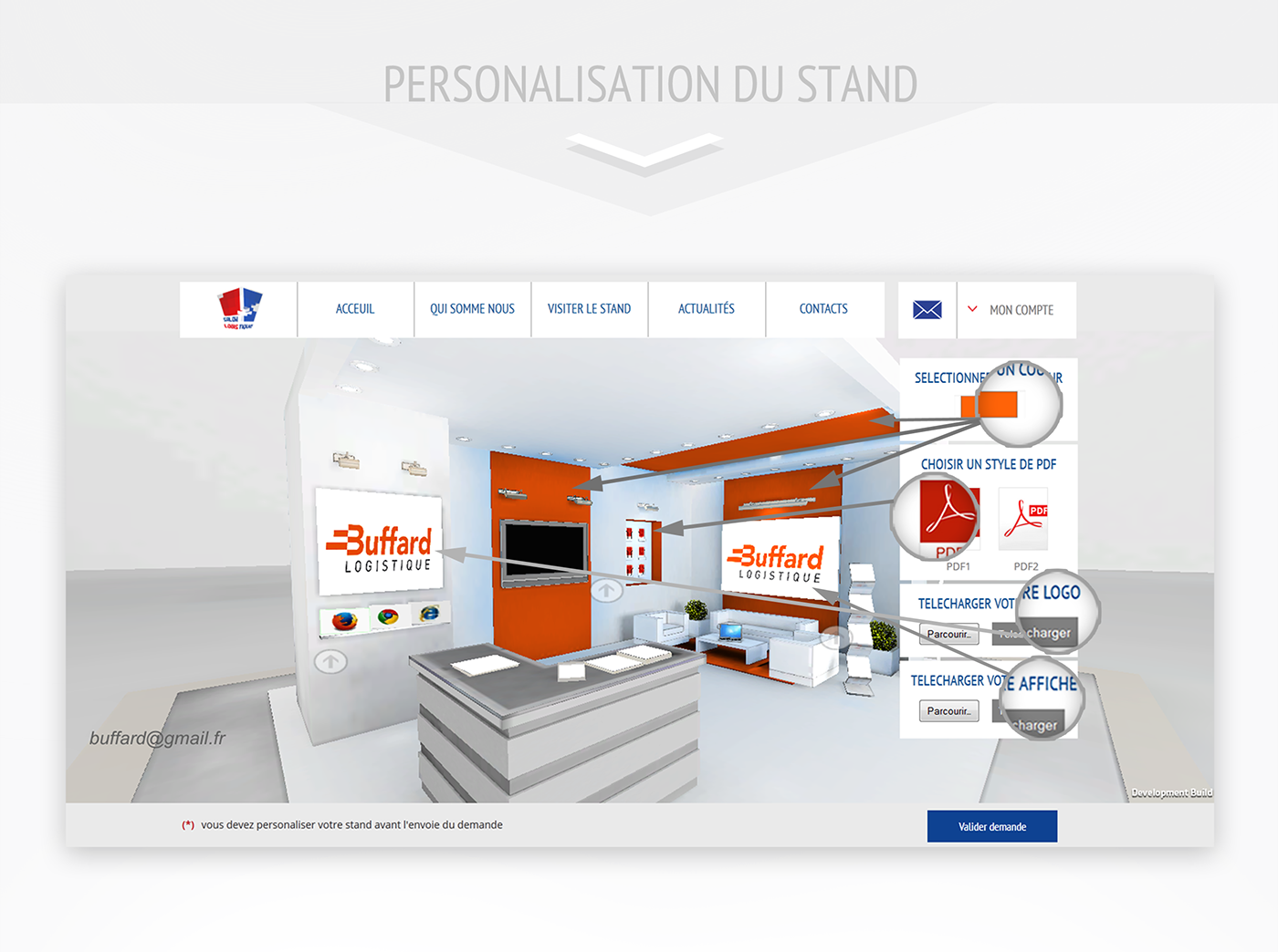 Webdesign salon logistique 3D trade Show Stand