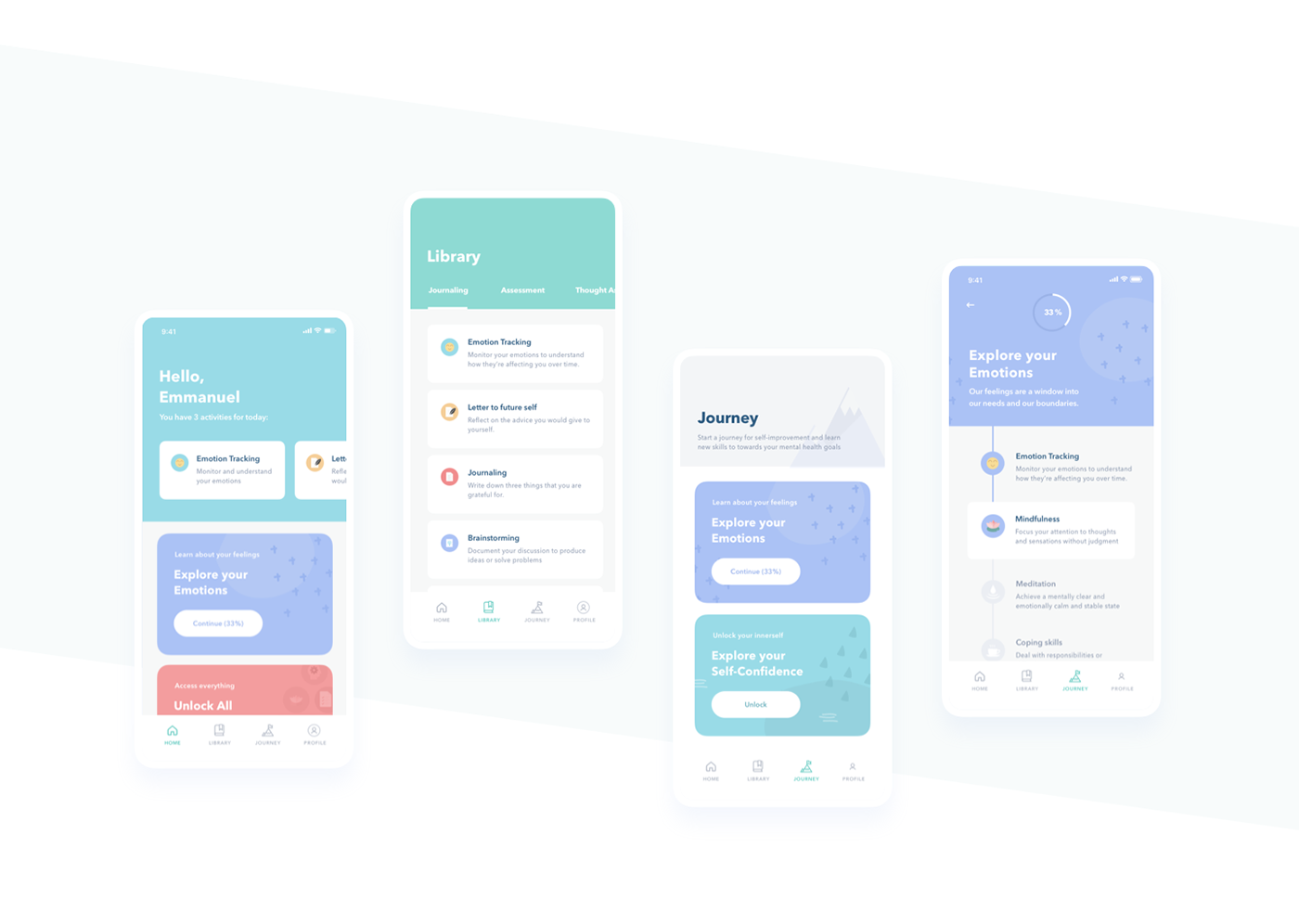 UI ux user experience Mobile app ios android Interaction design  UI Animation journal mental health