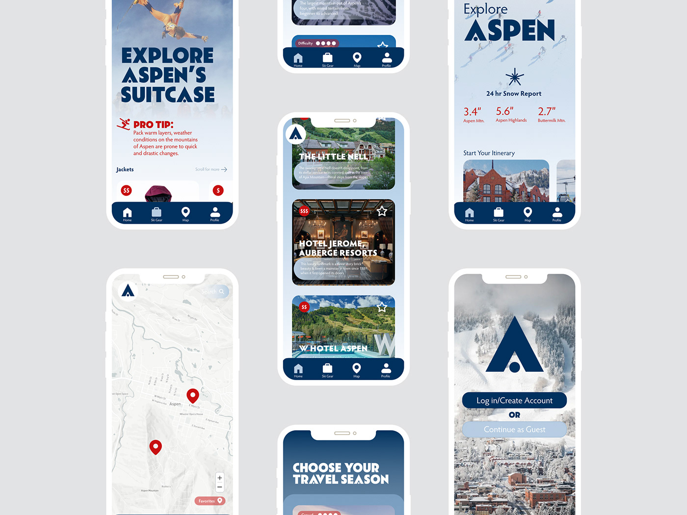 app design UI/UX aspen Colorado student interactive media graphic design  Auburn University Tour Guide App