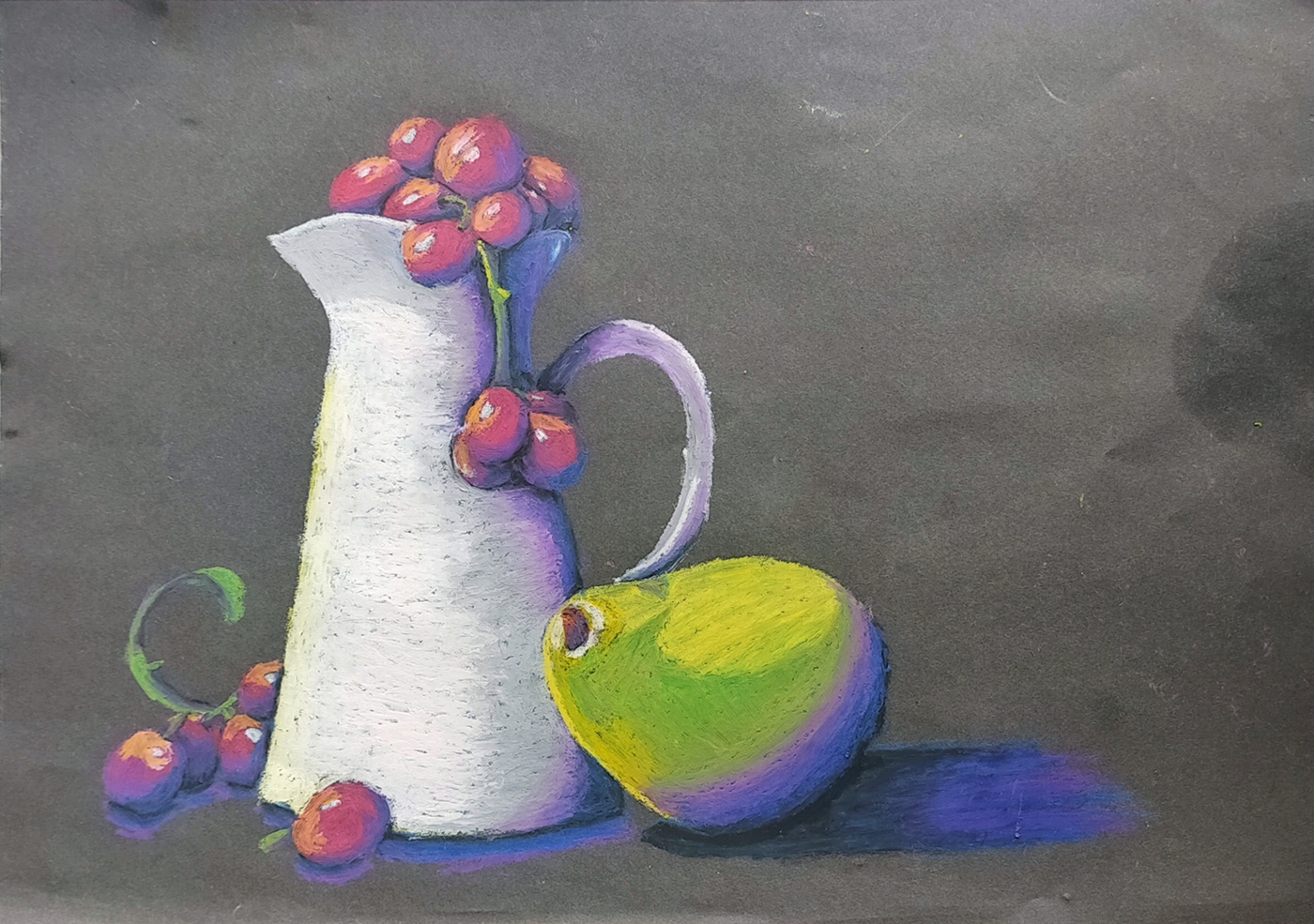 oil pastel oil pastel painting still life drawing TRADITIONAL ART