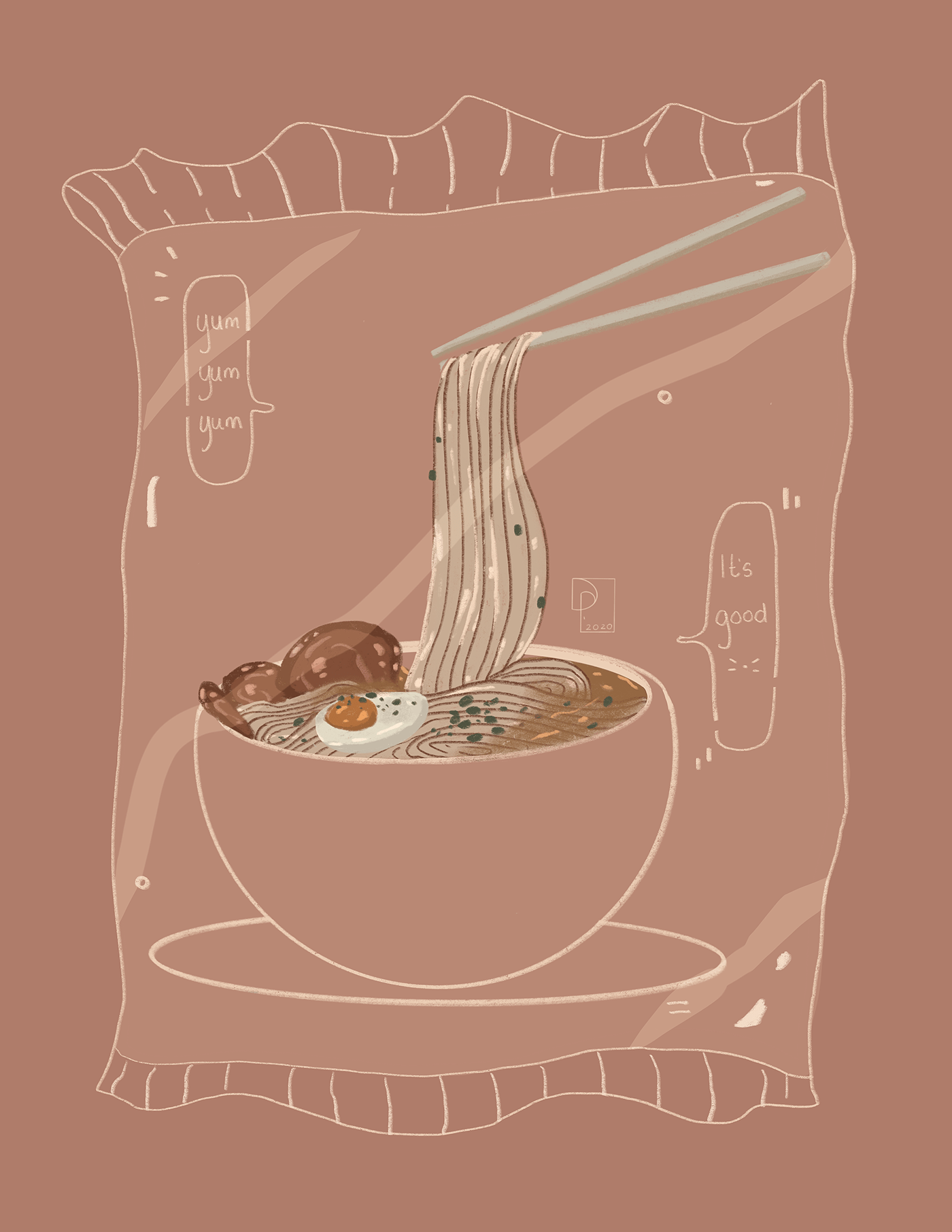 bowl Food  ILLUSTRATION  noodles ramen
