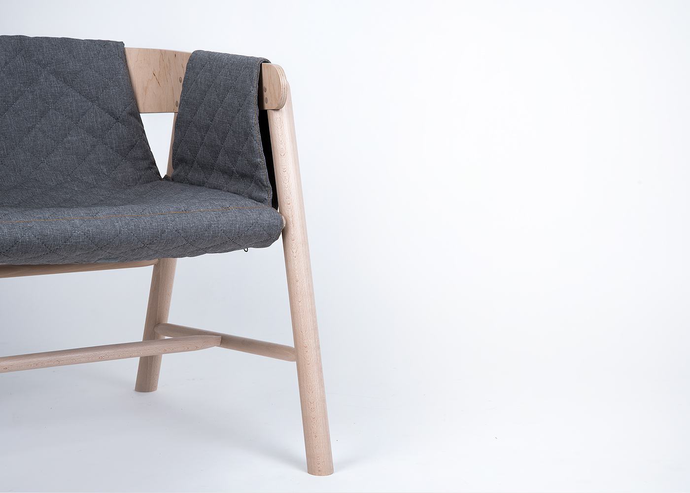 armchair upholstery natural grey Beech wood plywood furniture design