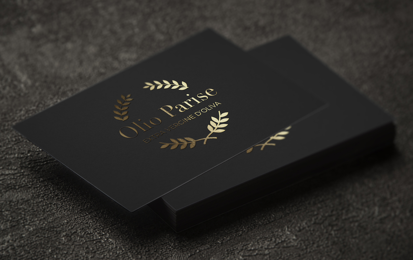 oliveoil +packaging+ +branding+ graphicdesign gold paper businesscard