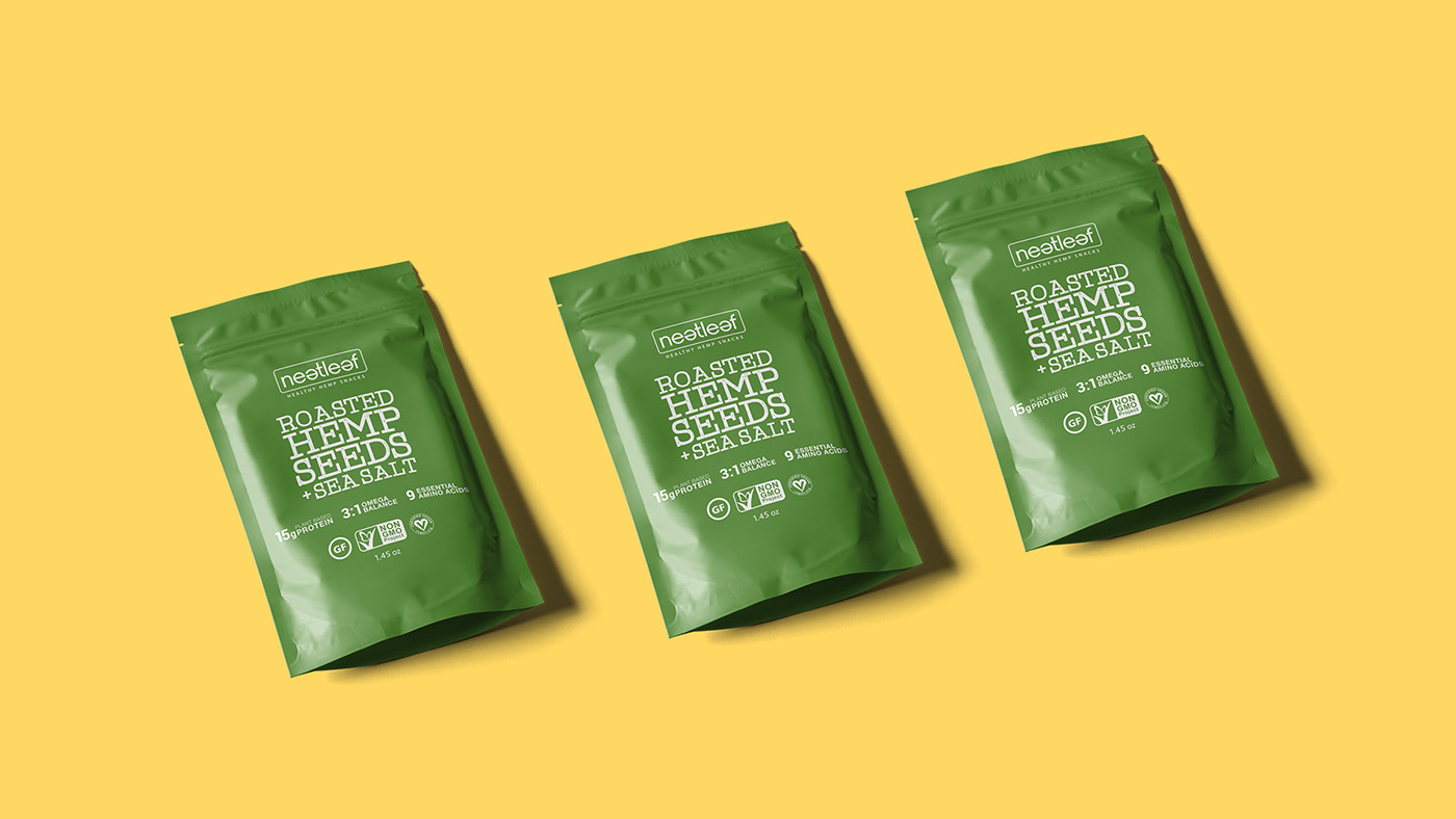 packaging design Pouch Design  hemp hemp seeds colorful template design Zip bag bag design graphic design 