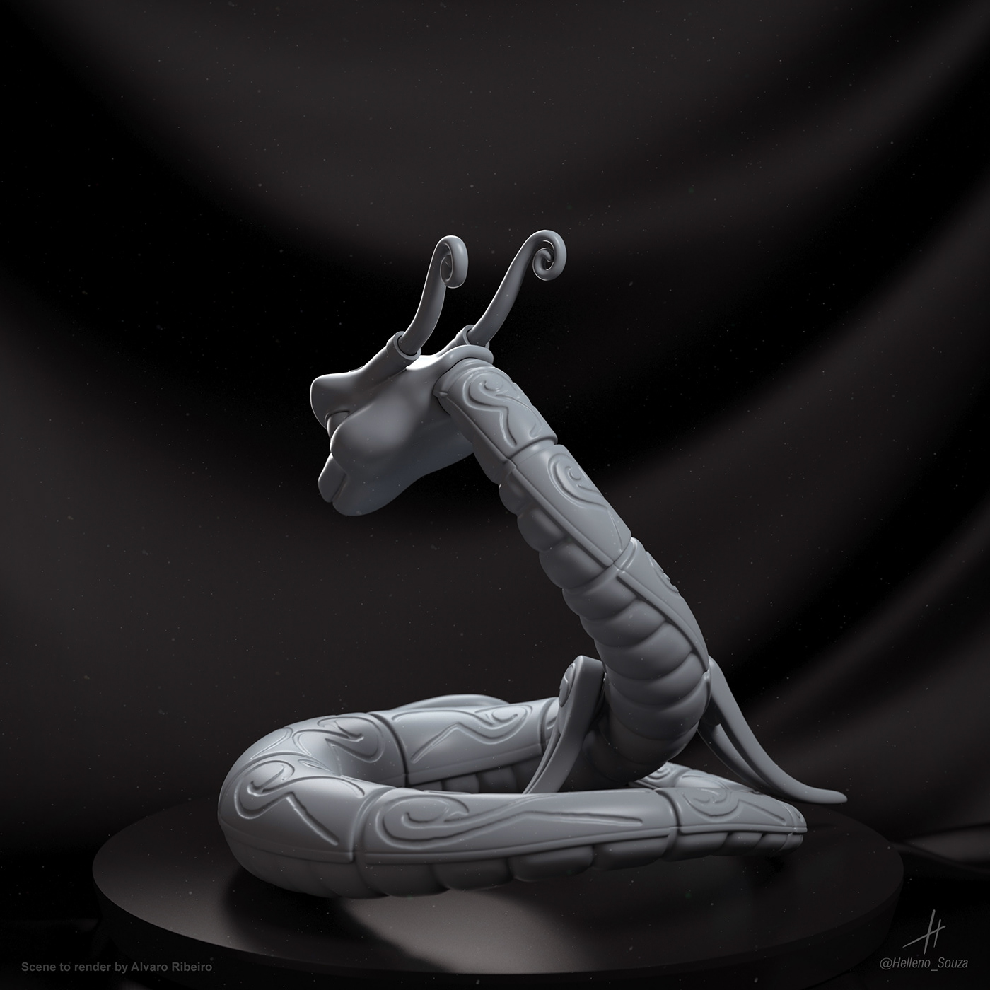 3d printing 3d sculpt adder ailsa collectible creature digital sculpt fantasy shoebox zoo snake