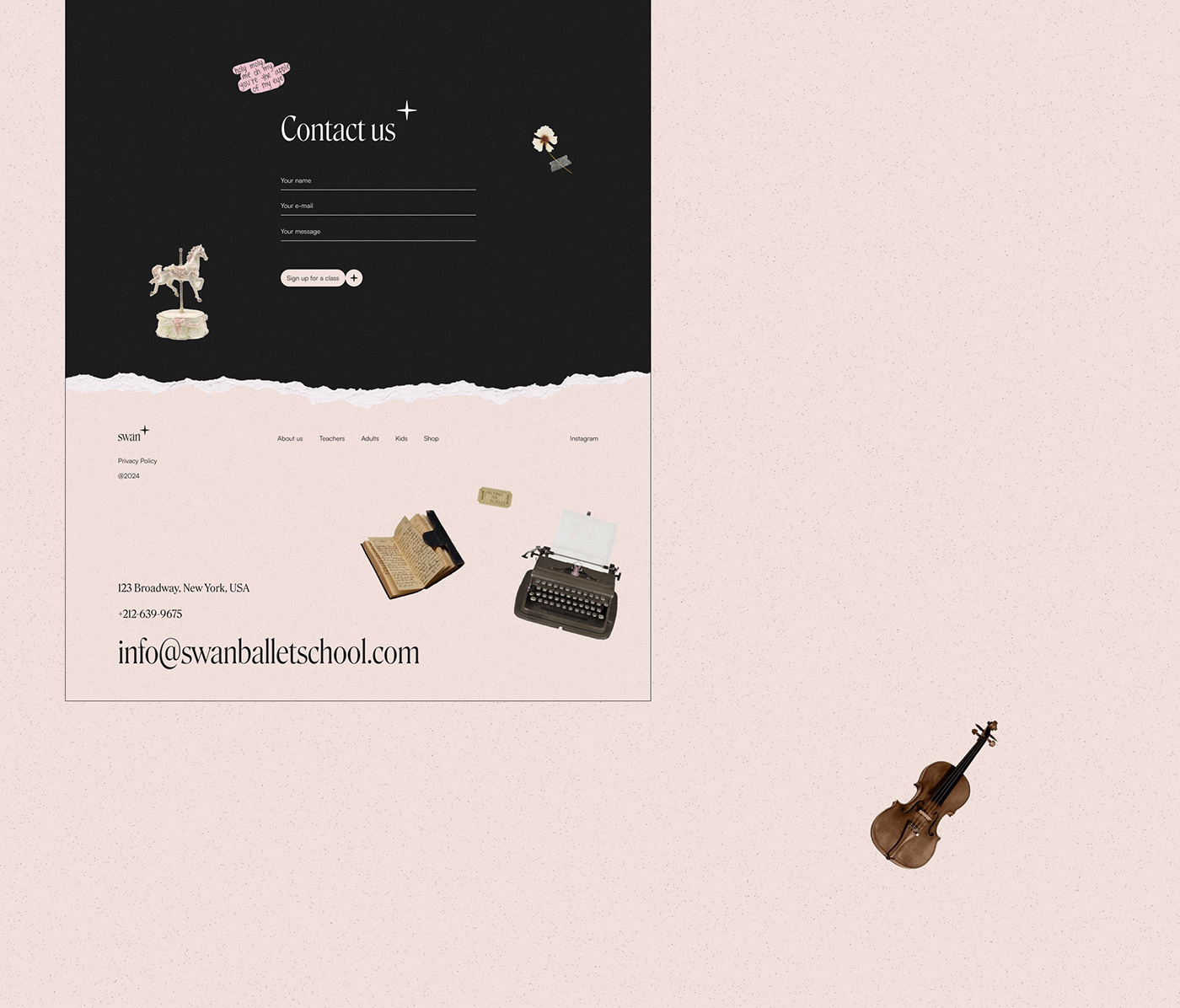 Figma UI/UX Web Design  Website ballet animation  user interface ux/ui landing page ballet school