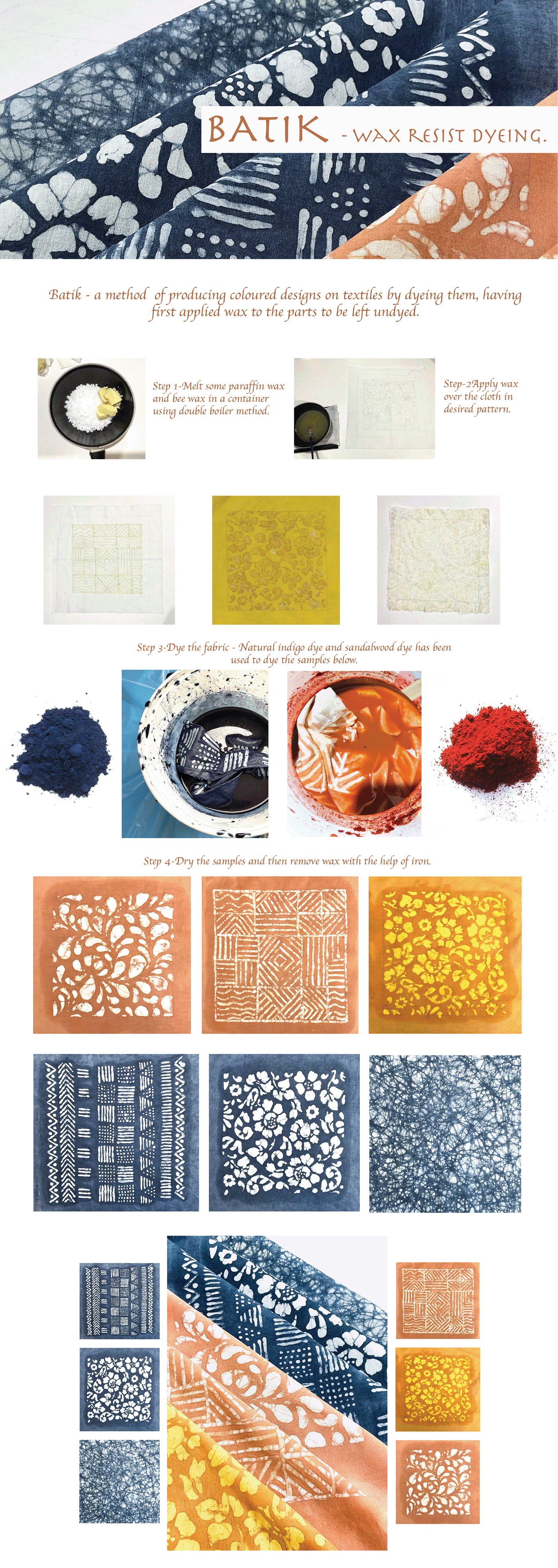 batik print resist dyeing  textile