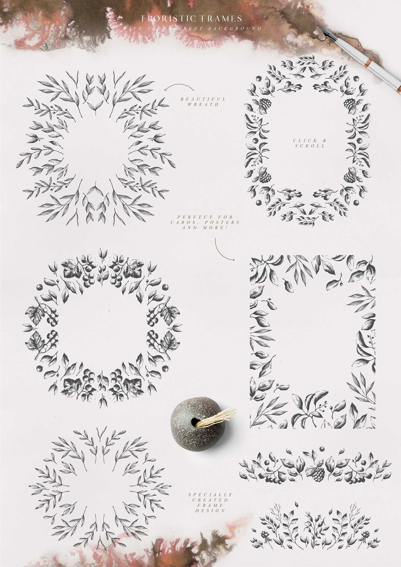 watercolor shapes Patterns Flowers florals branding  logo logos texture fabric