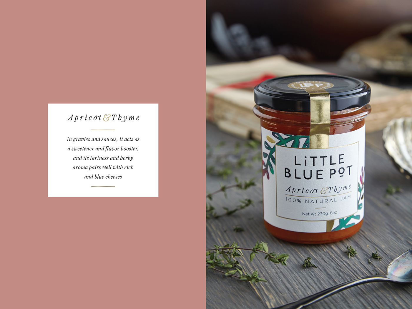 little blue pot jam Serbia exclusive Coba studio Thyme rosemary black pepper Preserve natural water color