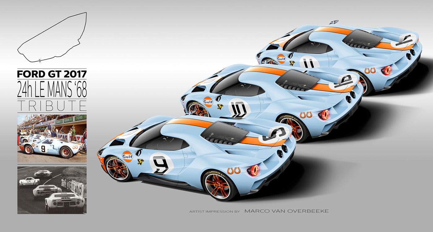 Ford GT40 gt LeMans 24h tribute Livery race Victory gulf