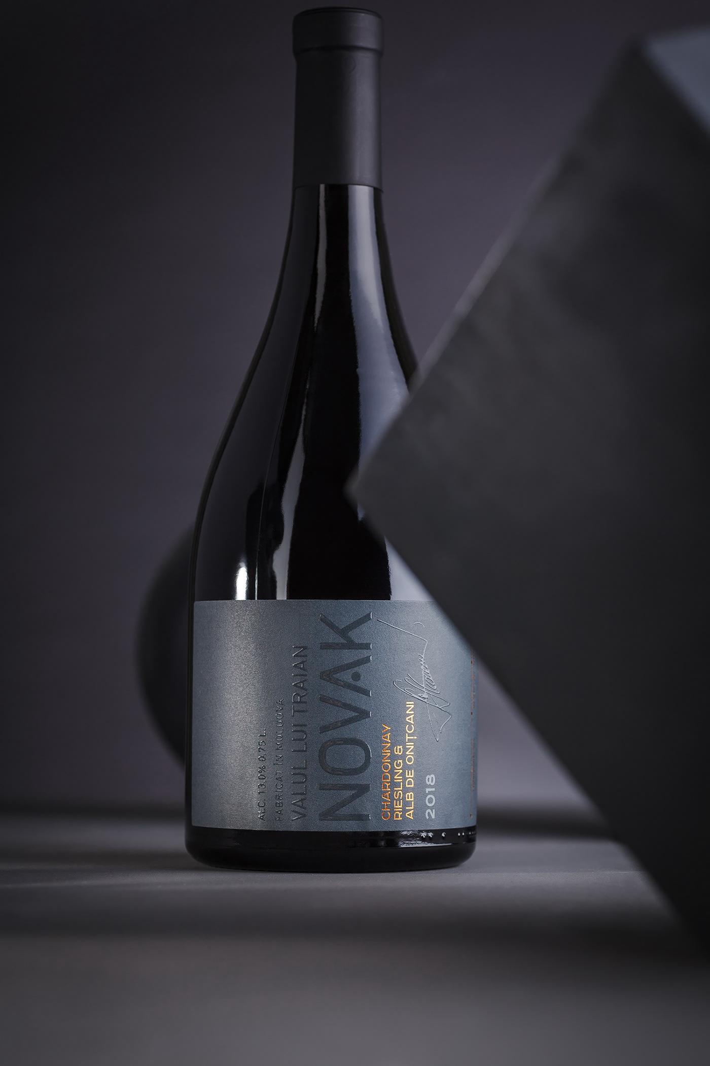 43oz design studio novak winery Moldova Packaging label design wine label premium wine Wine of Moldova gray