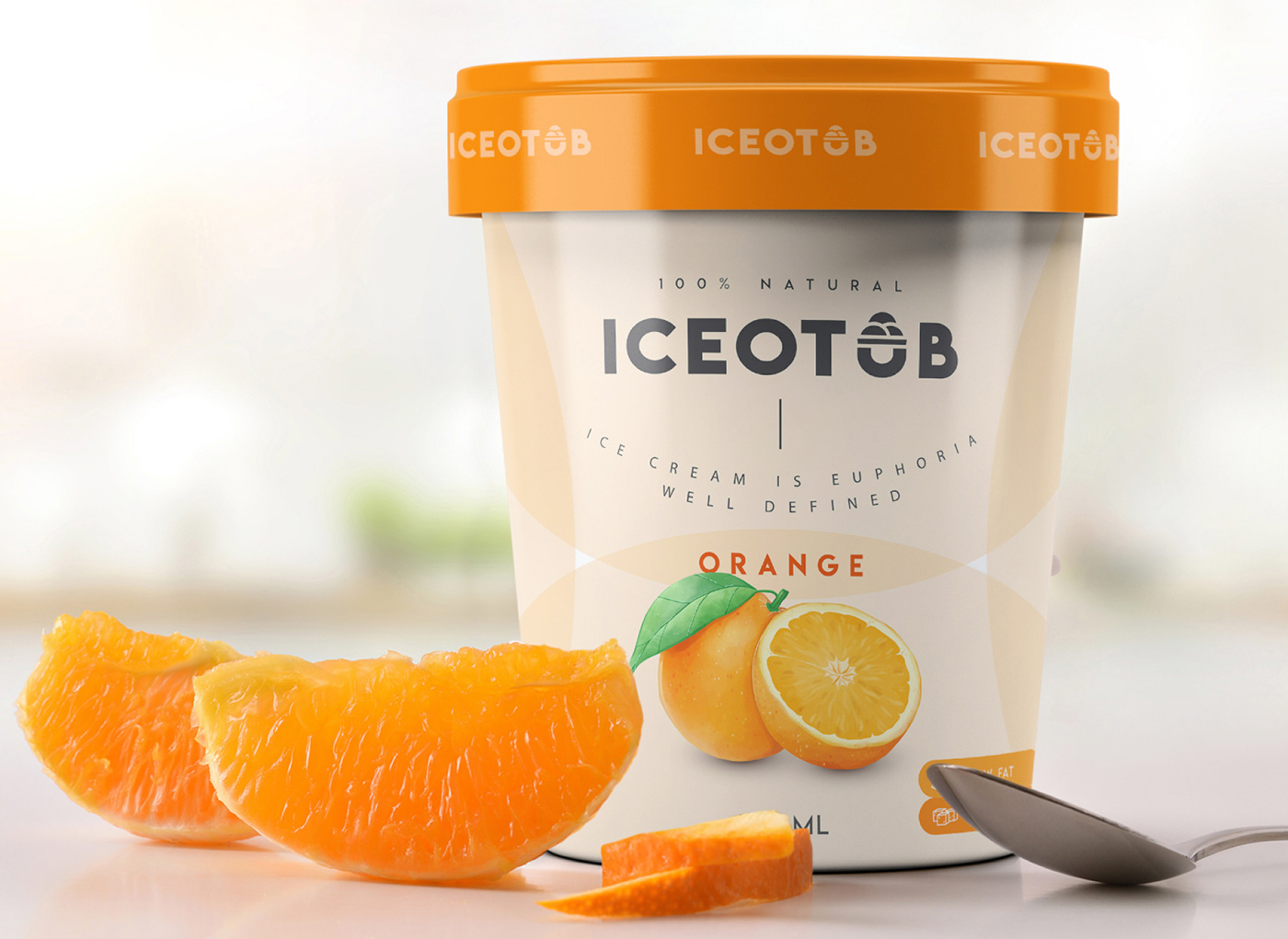 Dairy design Food  icecream Label Mockup Packaging packaging design restaurant yogurt