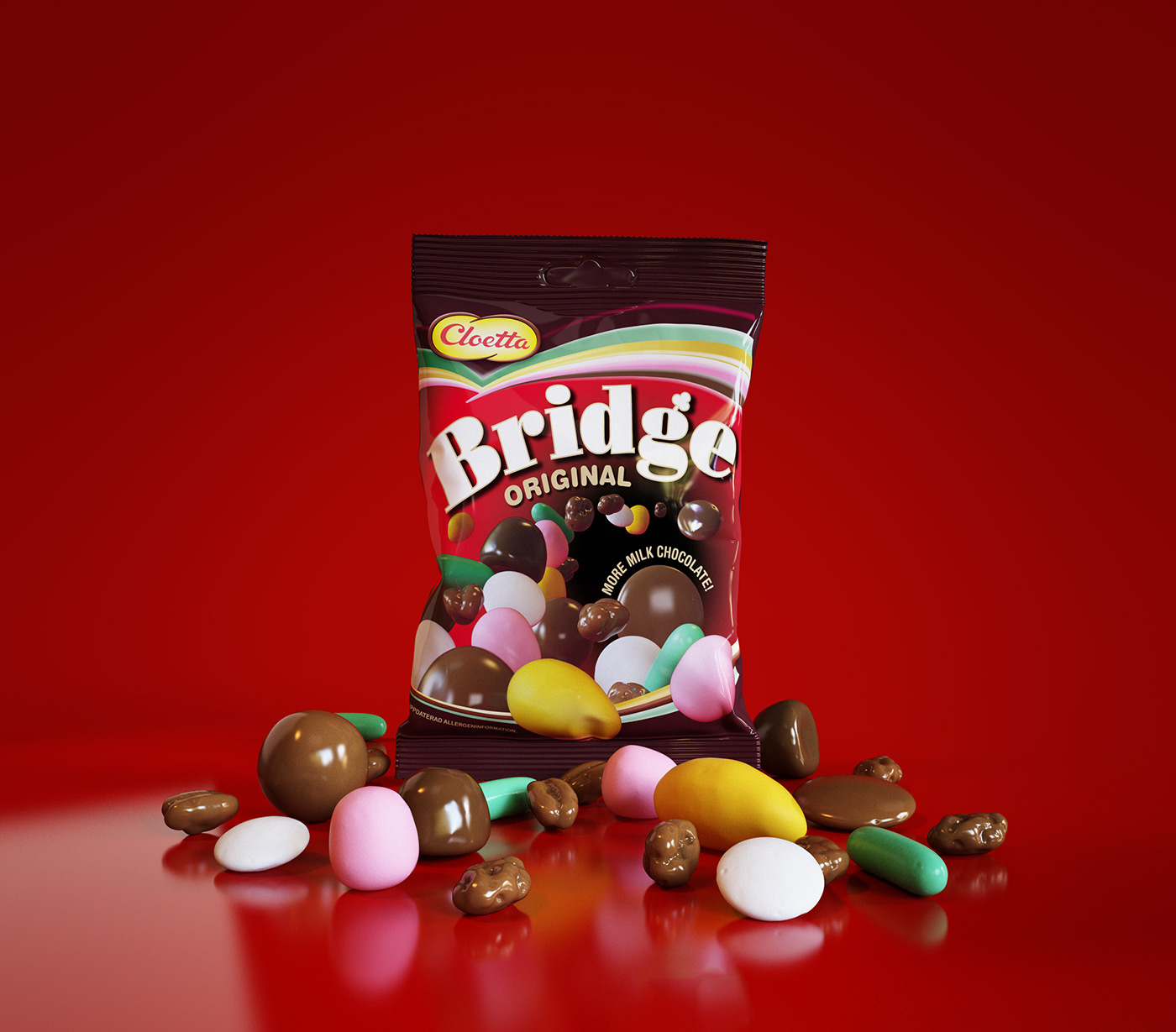 chocolate cloetta Candy bridge blandning rithuset CGI