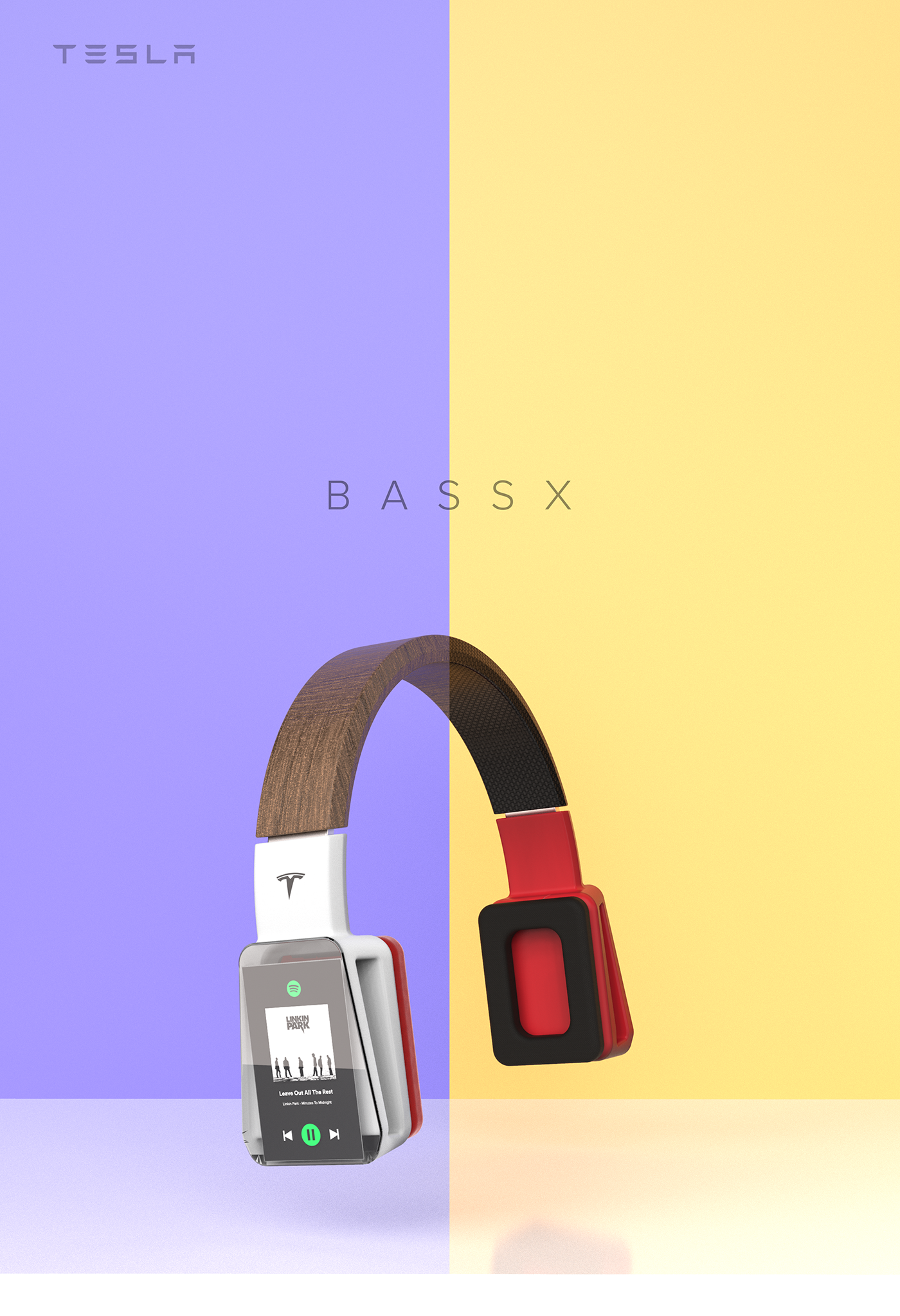 tesla headphones concept 3D