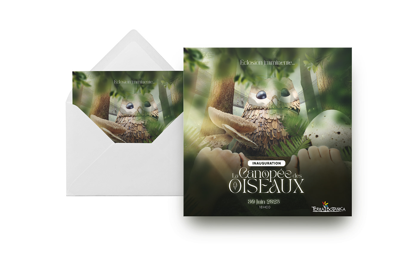 bird compositing design forest identity poster Theme Park visual identity