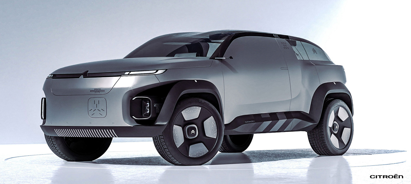 3D automotive   car design interior design  photoshop rendering sketch visualization suv Vehicle