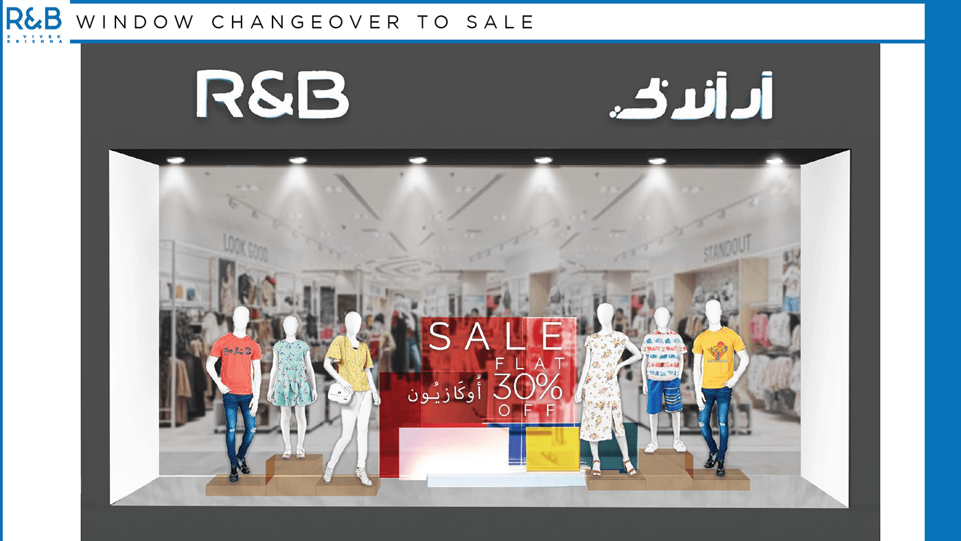 graphics design visual identity Visual Merchandising Window Display Retail design Retail Fashion retail design sale marketing   adobe illustrator