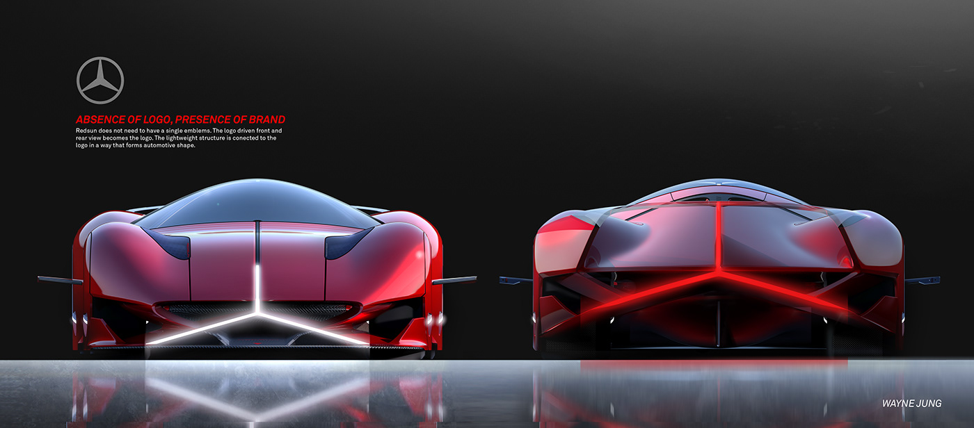 ACCD Benz car design car sketch concept car mercedes concept  redsun solar car Wayne Jung Wyein Jung
