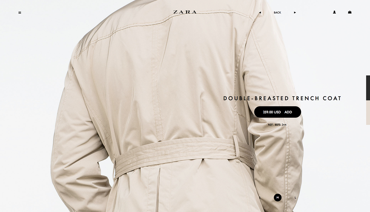 Web zara grid design wear magazin concept