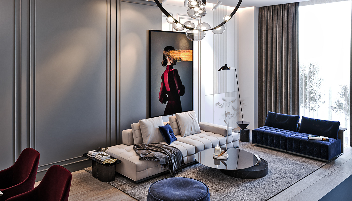 3ds max apartment design Interior interior design  living minimal modern simple visualization