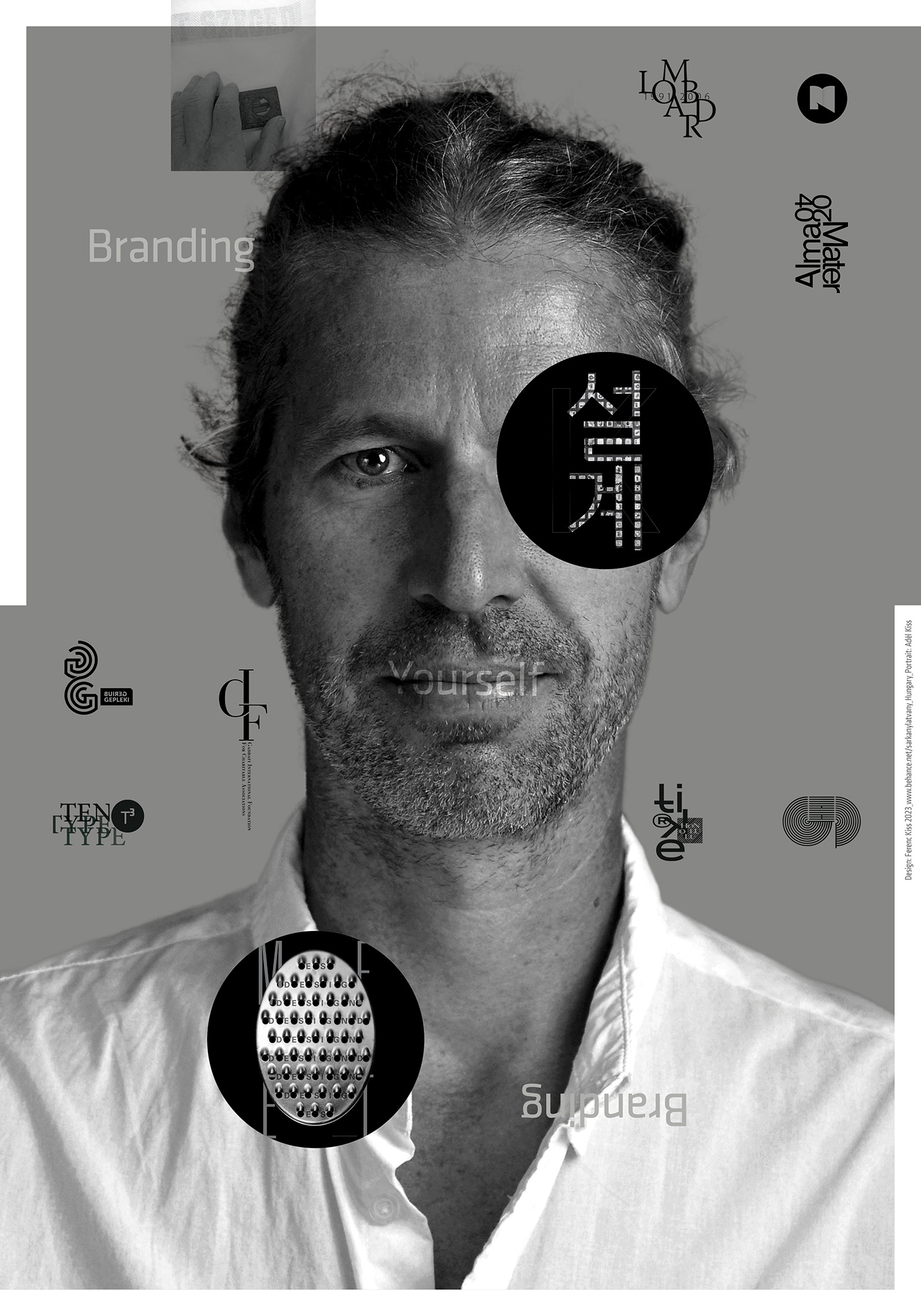 sarkanylatvany Korea Poster Design Branding design logo self portrait identity black and white graphic design  contemporary design