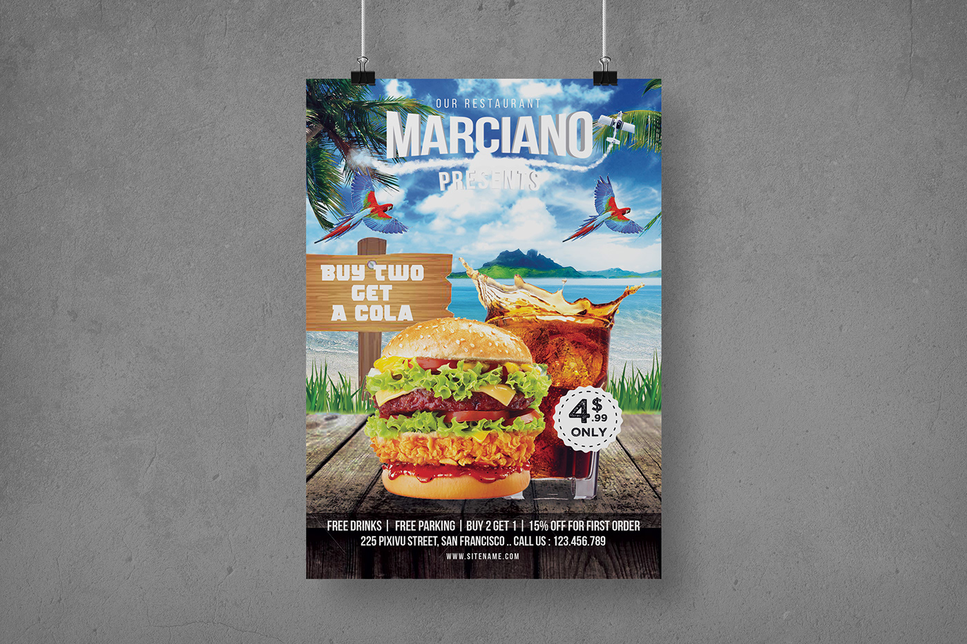 design Food  menu poster restaurant