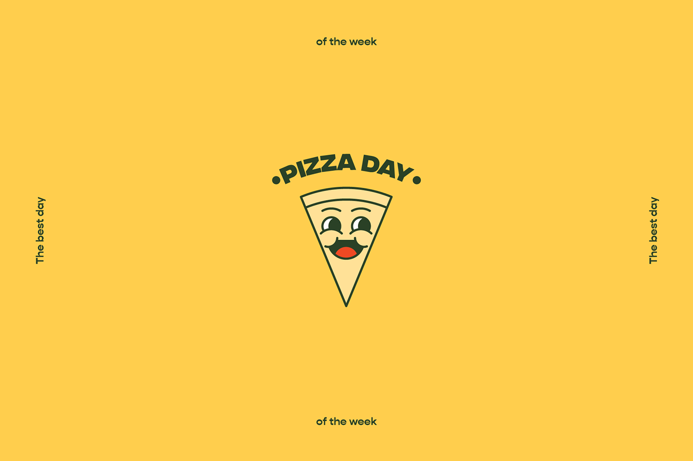 logo Logotype branding  colorful playfull Pizza Character icon design  typography   Food 