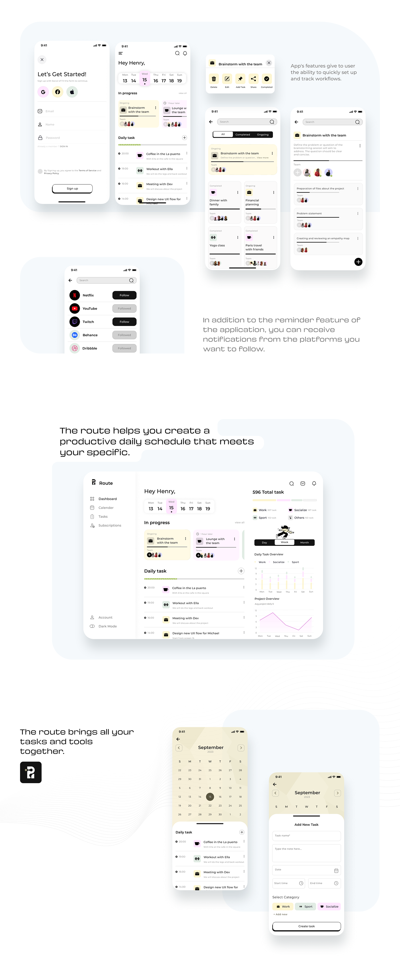 app design Calender Mobile app planner UI/UX user interface UX design Case Study pastel color