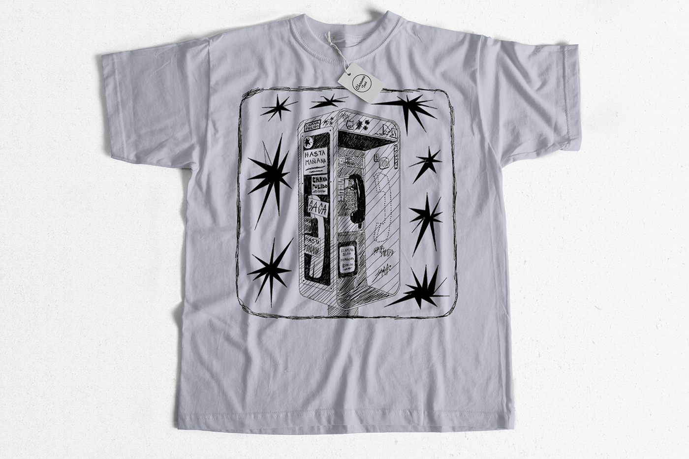 diseño grafitti T Shirt Portada Single musica diseño gráfico Camioneta ep Telefono publico