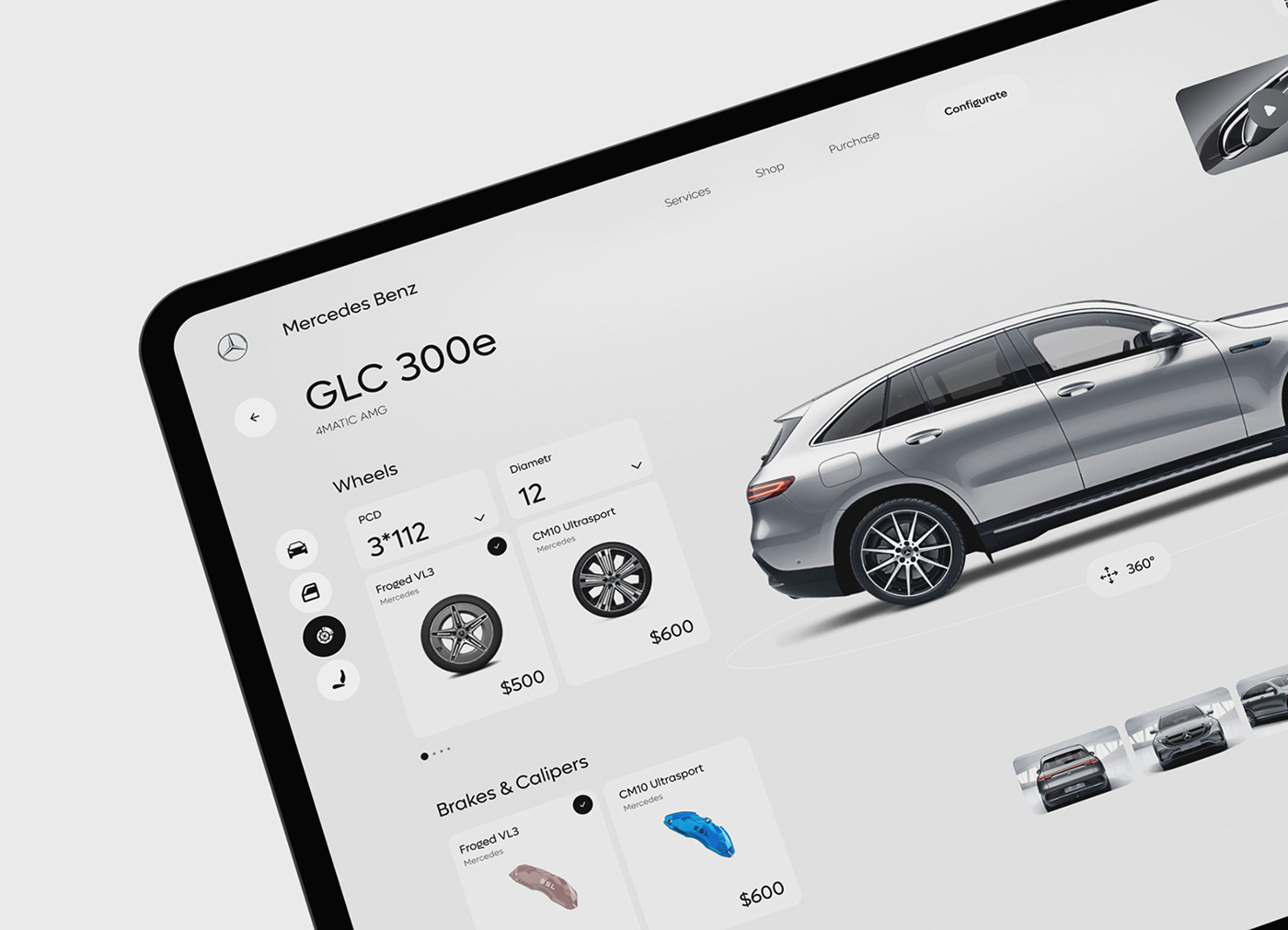 Mercedes Car Configurator – Mobile App & UX UI Design
