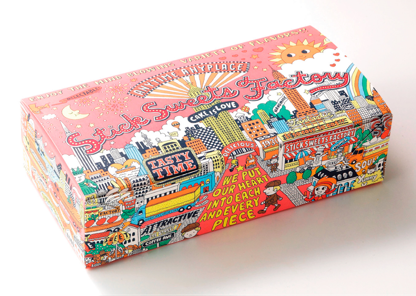 IC4Design japan design dense draw Landscape package detail graphic cute Food  Sweets handmade European pop