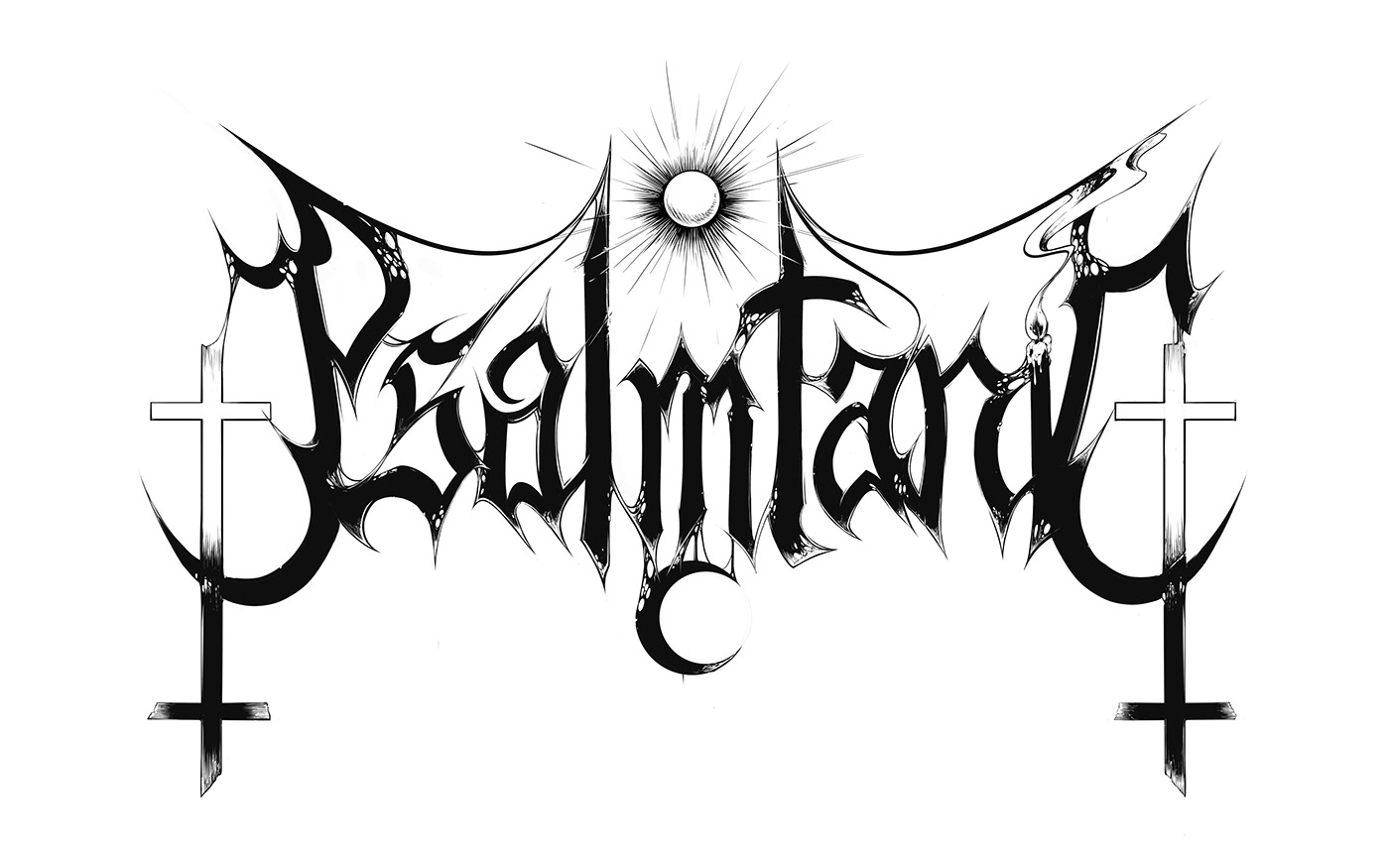 band logo logodesign lettering typography   Custom Blackmetal metal HeavyMetal music