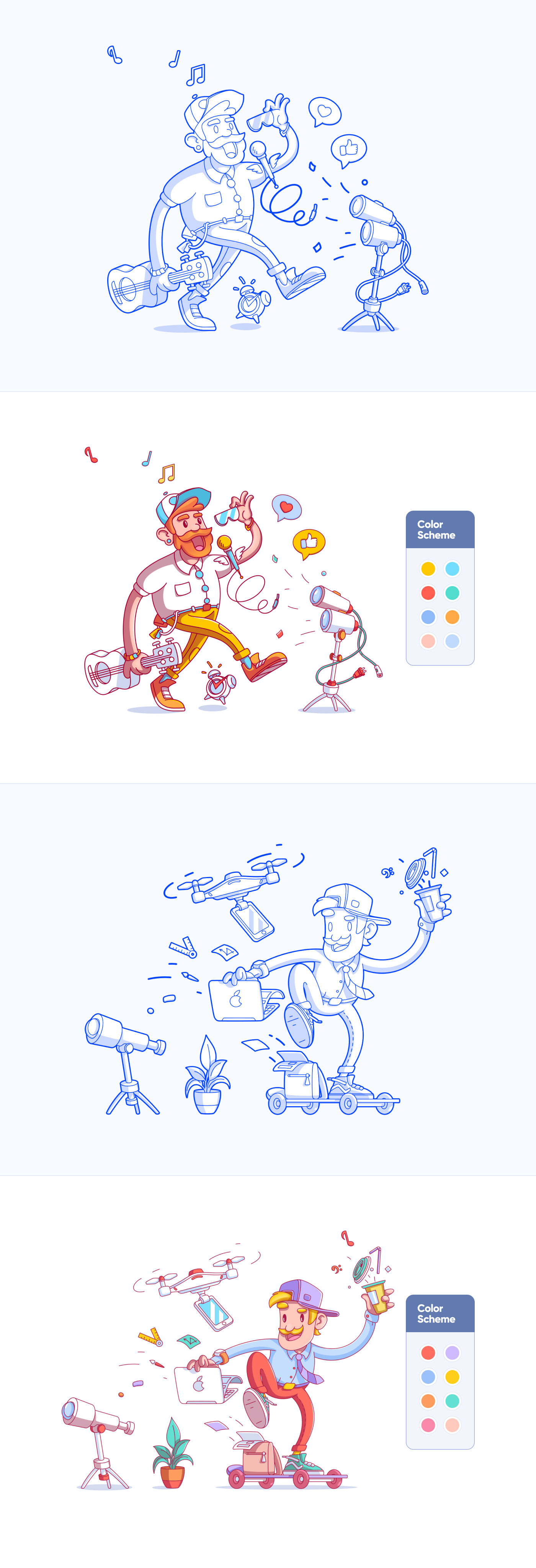 2D 3D Character design  design digital illustration flat Icon UI/UX vector Website