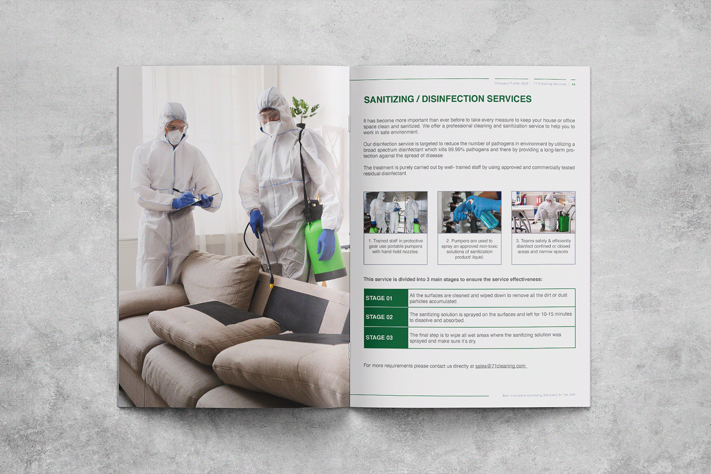 brochure cleaning company profile corona COVID-19 Disinfection editorial sanitizer Sanitizing solutions