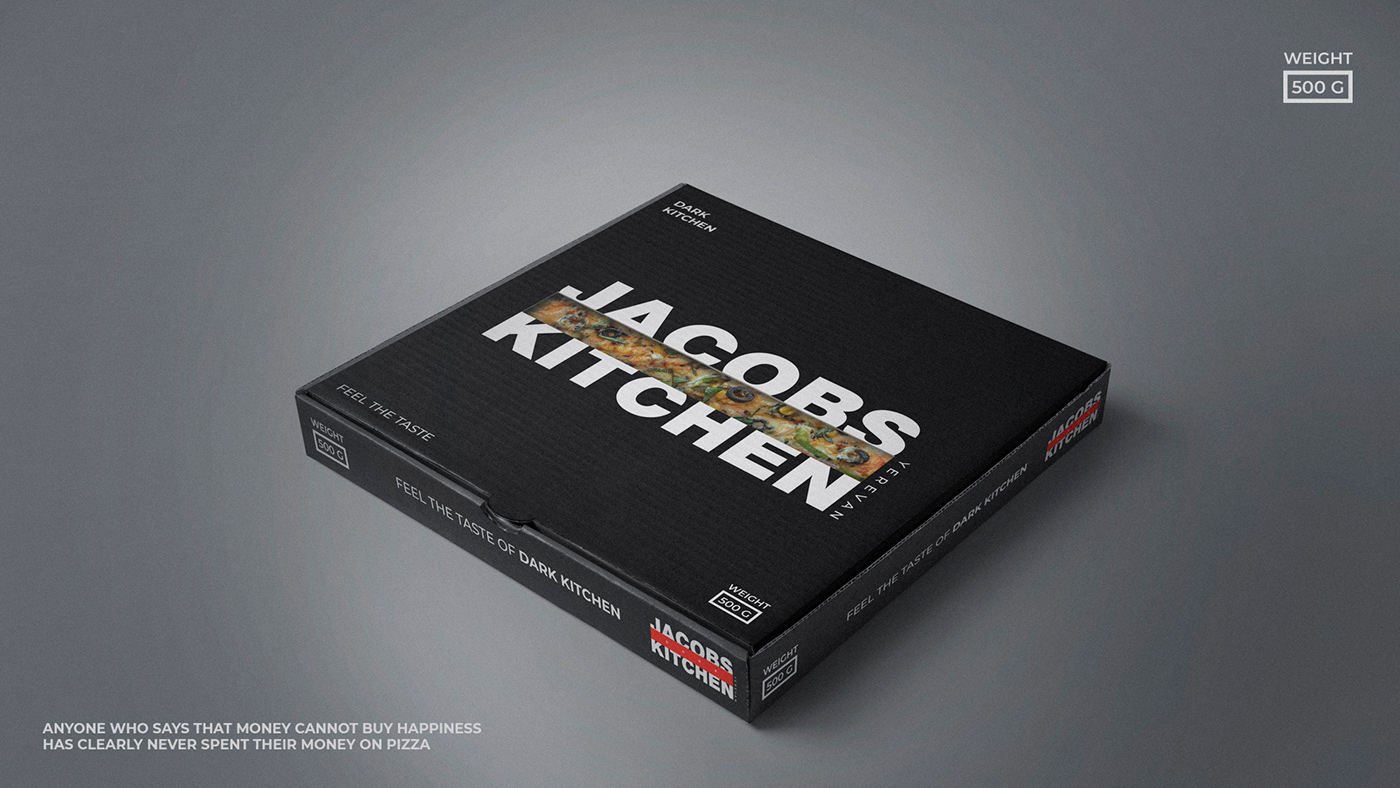 black bold box branding  burger dark delivery Food  Packaging Pizza