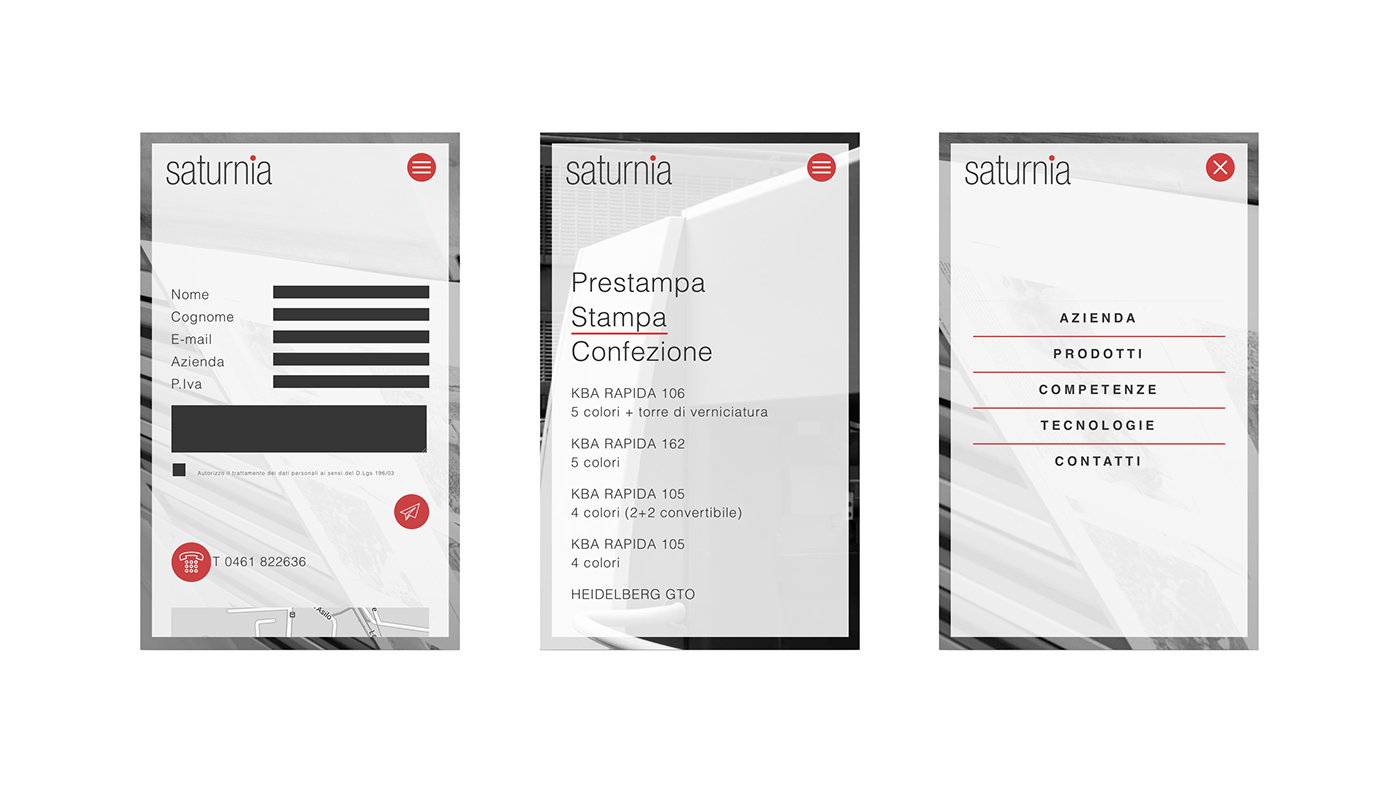 Saturnia Litográfica editrice trento editricesaturnia stampa offset Web design red blackandwhite icons