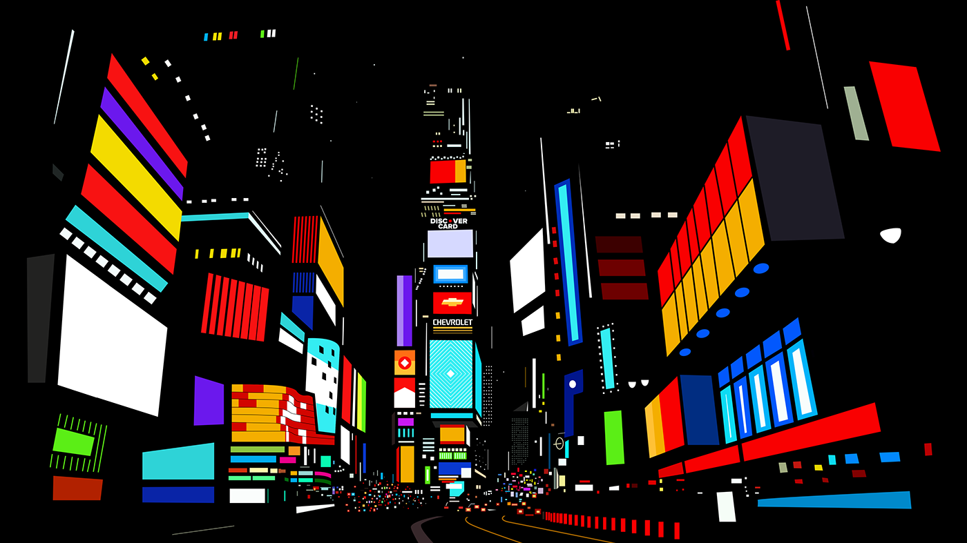 city light ILLUSTRATION  colors Street Fine Arts 