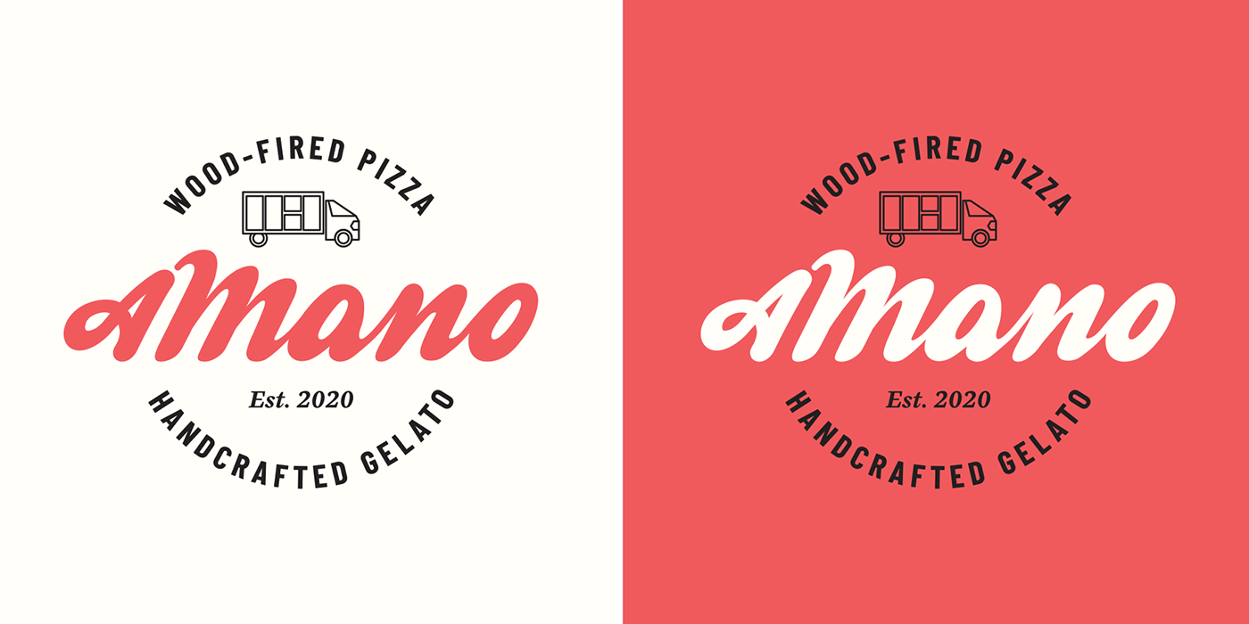branding  logo Pizza Gelato Packaging graphic design  identity design Food truck badge