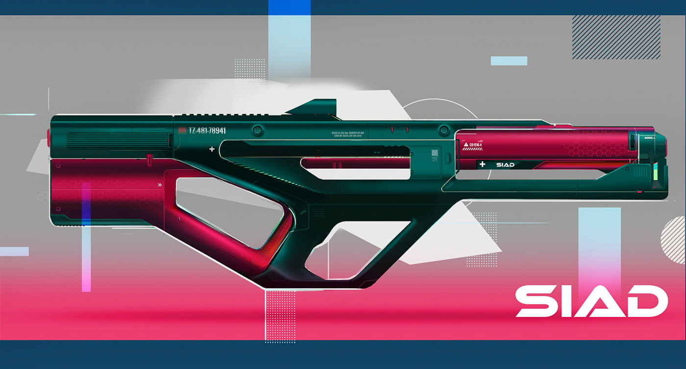 design concept sketch game design  3D photoshop sketching blender Weapon concept art