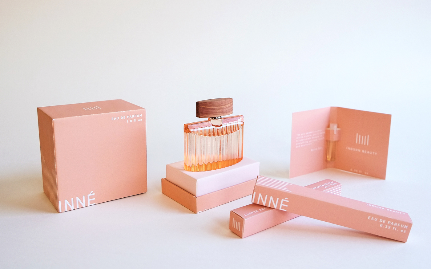 Fragrance graphic design  package design  perfume design branding  pink texture bottle
