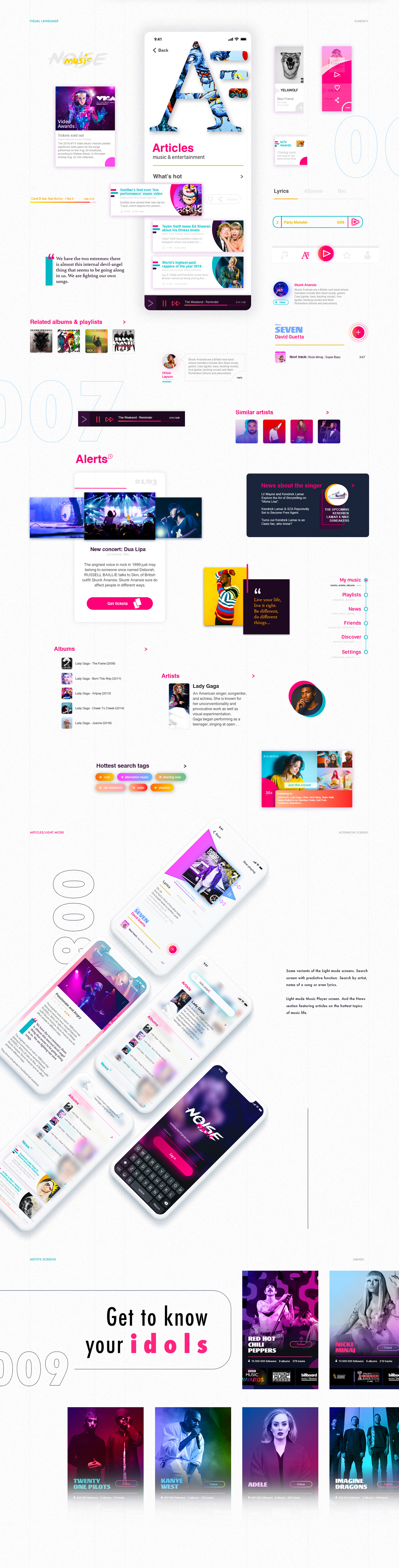 music application UI ux interaction Apple Music google music mobile design android
