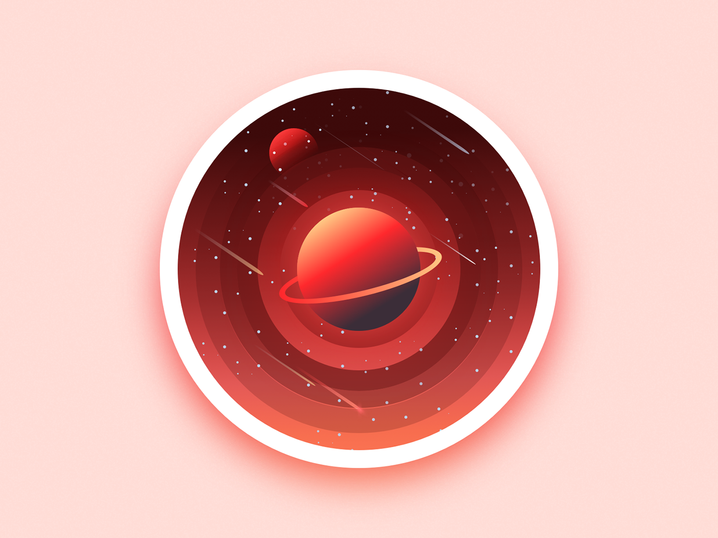 badge Illustrator adobe Space  Landscape star planet ios application