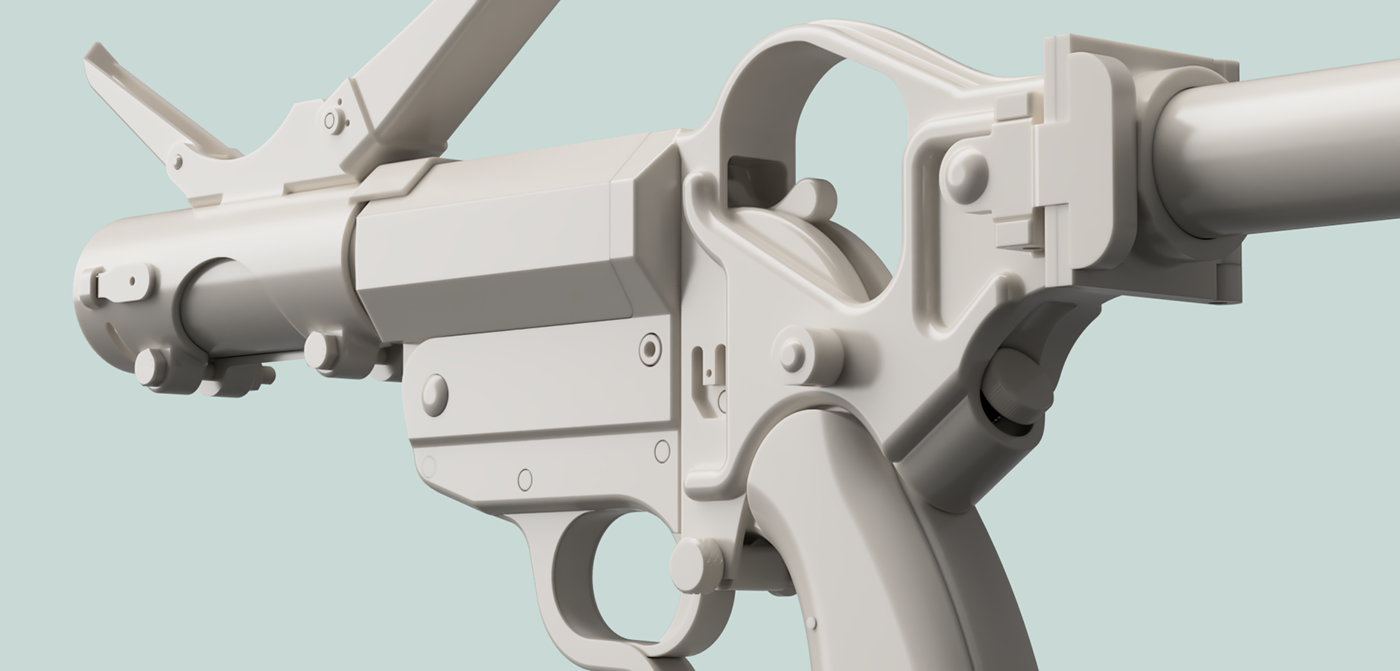 Airsoft 3D fusion 360 industrial design  Render flare gun